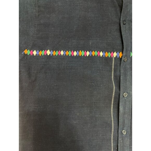 Classy City Chicks Guatemalan Made Cotton Acrylic Mens Short Sleeve Navy Blue Em - Picture 9 of 12